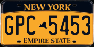 NY license plate GPC5453