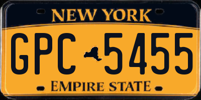NY license plate GPC5455