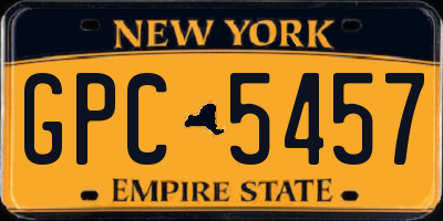 NY license plate GPC5457