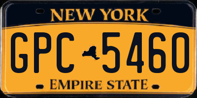 NY license plate GPC5460