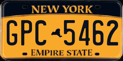 NY license plate GPC5462