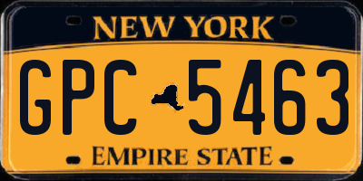 NY license plate GPC5463