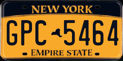 NY license plate GPC5464