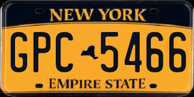 NY license plate GPC5466