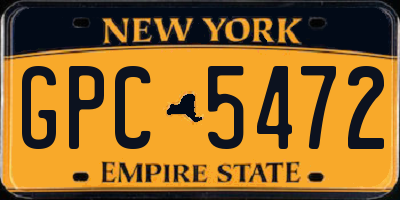 NY license plate GPC5472