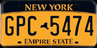 NY license plate GPC5474