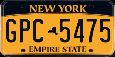 NY license plate GPC5475