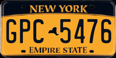 NY license plate GPC5476