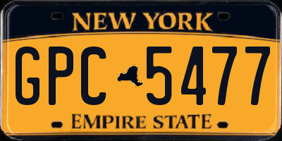 NY license plate GPC5477
