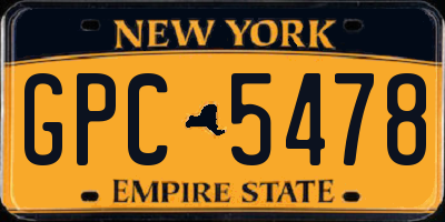 NY license plate GPC5478