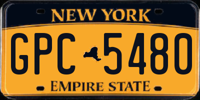NY license plate GPC5480