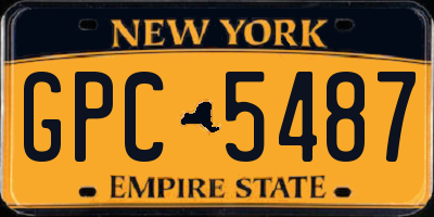 NY license plate GPC5487