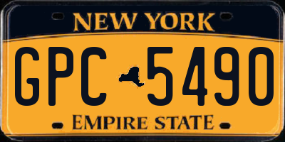 NY license plate GPC5490
