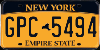NY license plate GPC5494