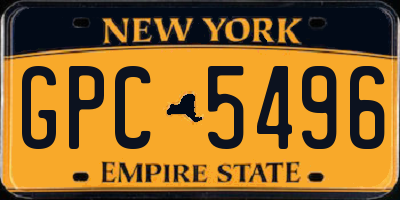 NY license plate GPC5496