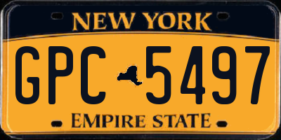 NY license plate GPC5497