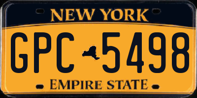 NY license plate GPC5498