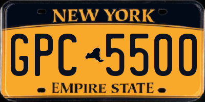 NY license plate GPC5500