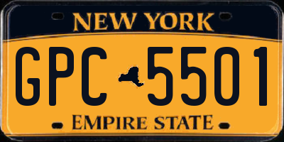 NY license plate GPC5501