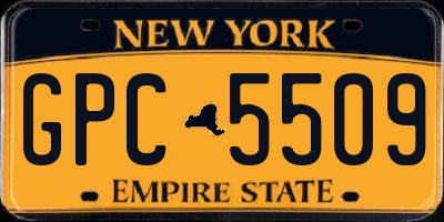 NY license plate GPC5509