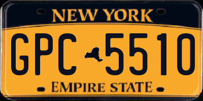 NY license plate GPC5510