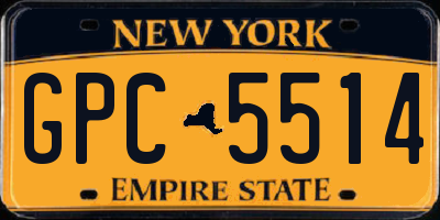 NY license plate GPC5514