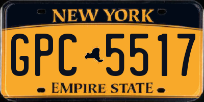 NY license plate GPC5517