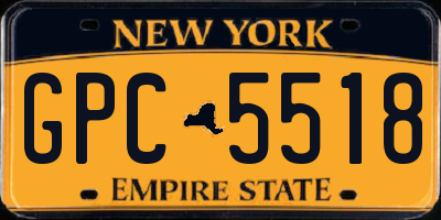NY license plate GPC5518