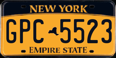 NY license plate GPC5523