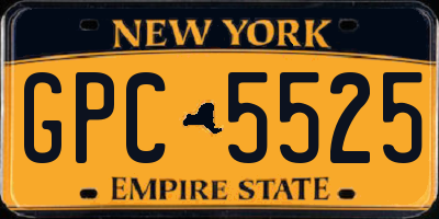 NY license plate GPC5525
