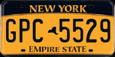 NY license plate GPC5529
