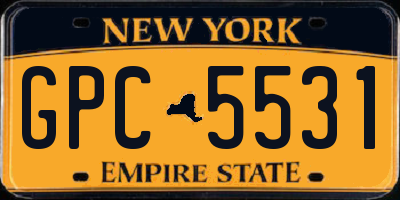 NY license plate GPC5531
