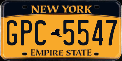 NY license plate GPC5547