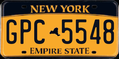 NY license plate GPC5548
