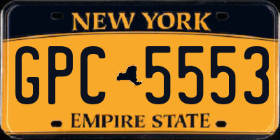 NY license plate GPC5553