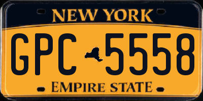NY license plate GPC5558