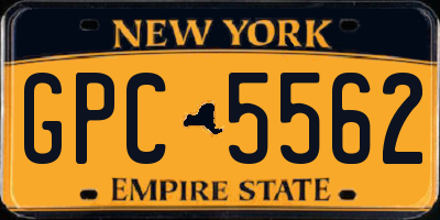 NY license plate GPC5562