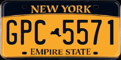 NY license plate GPC5571