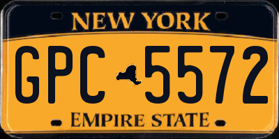 NY license plate GPC5572