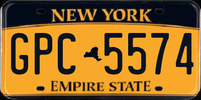NY license plate GPC5574