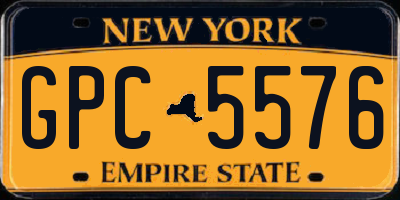 NY license plate GPC5576