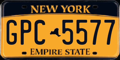 NY license plate GPC5577