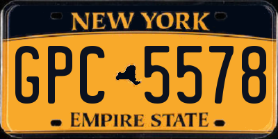 NY license plate GPC5578