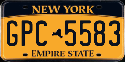 NY license plate GPC5583