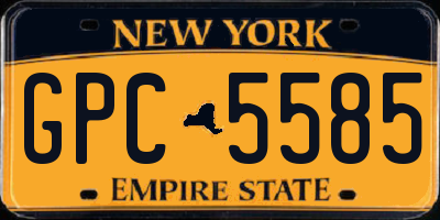 NY license plate GPC5585