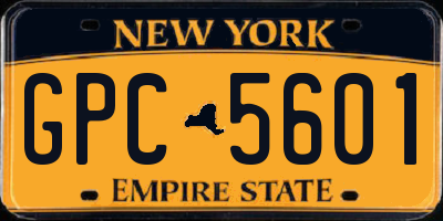 NY license plate GPC5601
