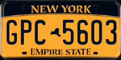 NY license plate GPC5603