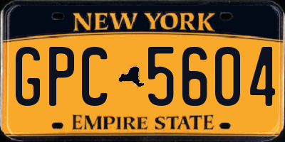 NY license plate GPC5604