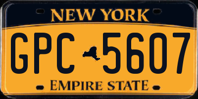 NY license plate GPC5607