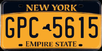 NY license plate GPC5615